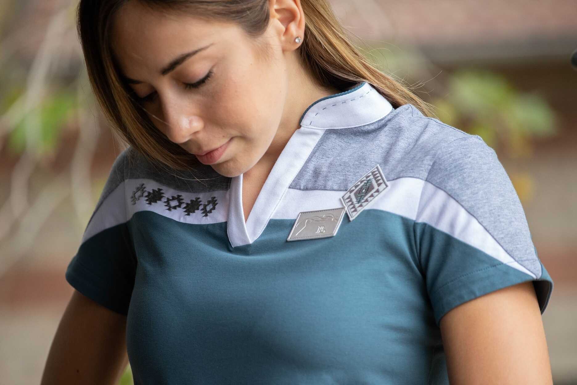 Penelope Indy Pikétröja Peacock Blue/Vit/Grå - 7