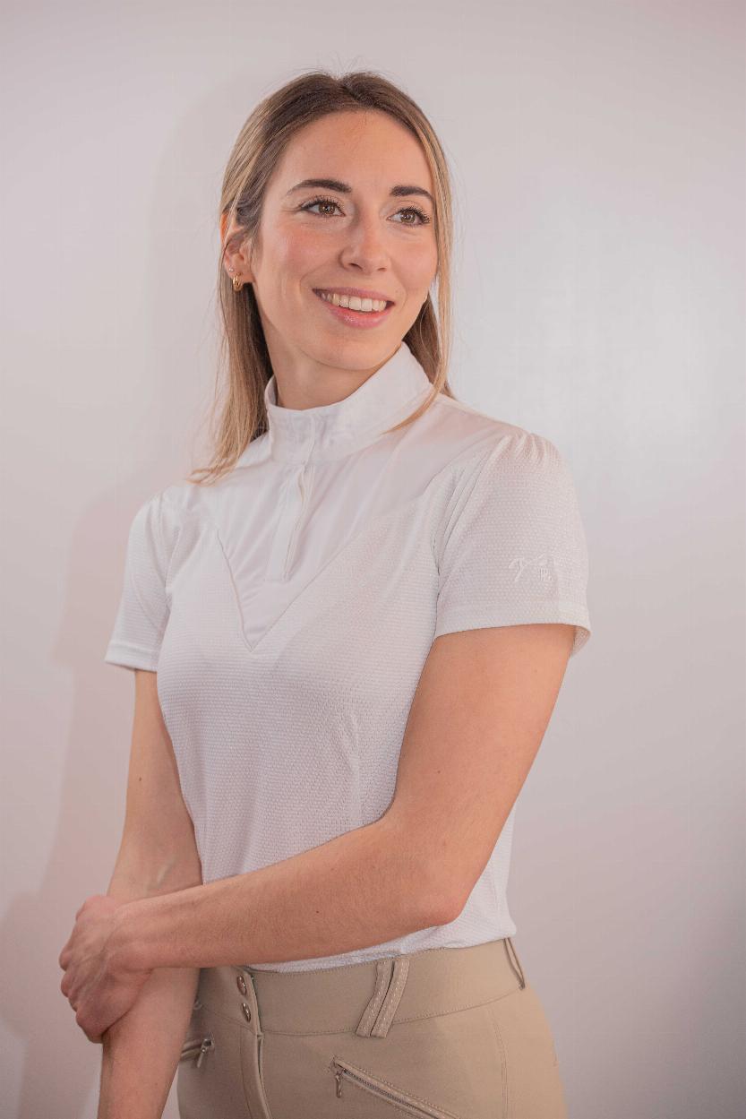 Penelope Las Honey Short-Sleeved Competition Top White