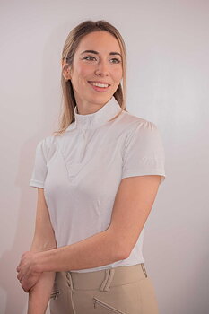 Penelope Las Honey Short-Sleeved Competition Top White