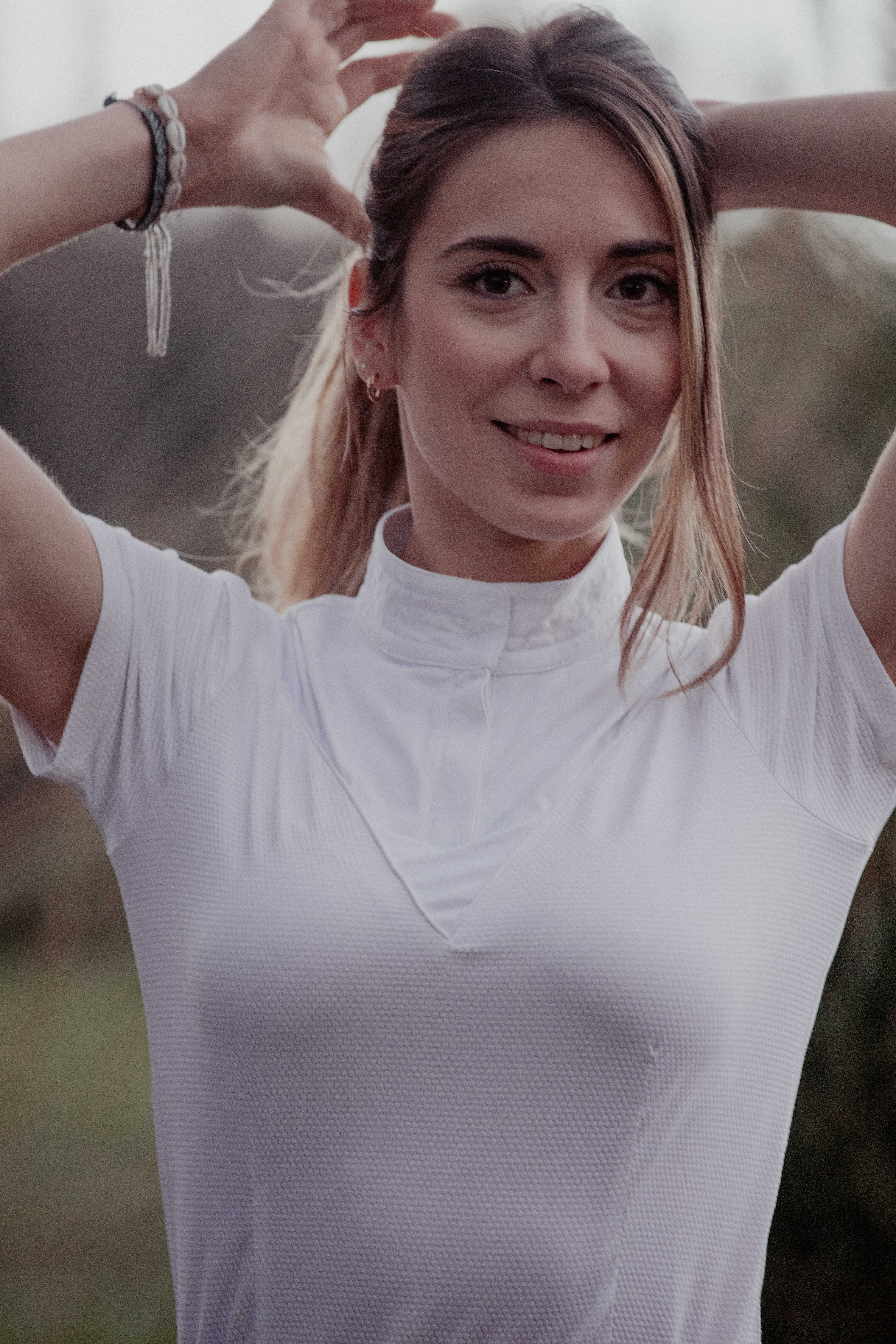 Penelope Las Honey Short-Sleeved Competition Top White - 6