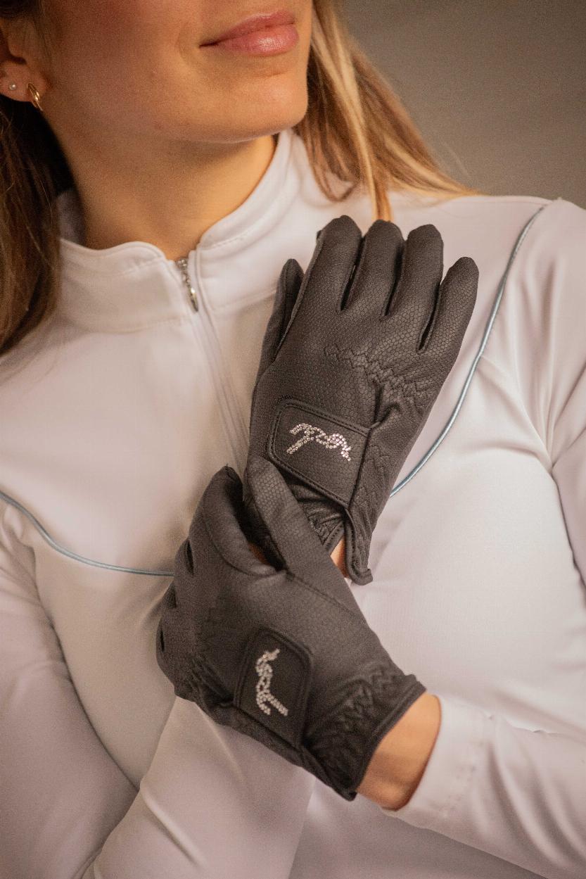 Penelope Lyoni Riding Gloves Black (5.5)