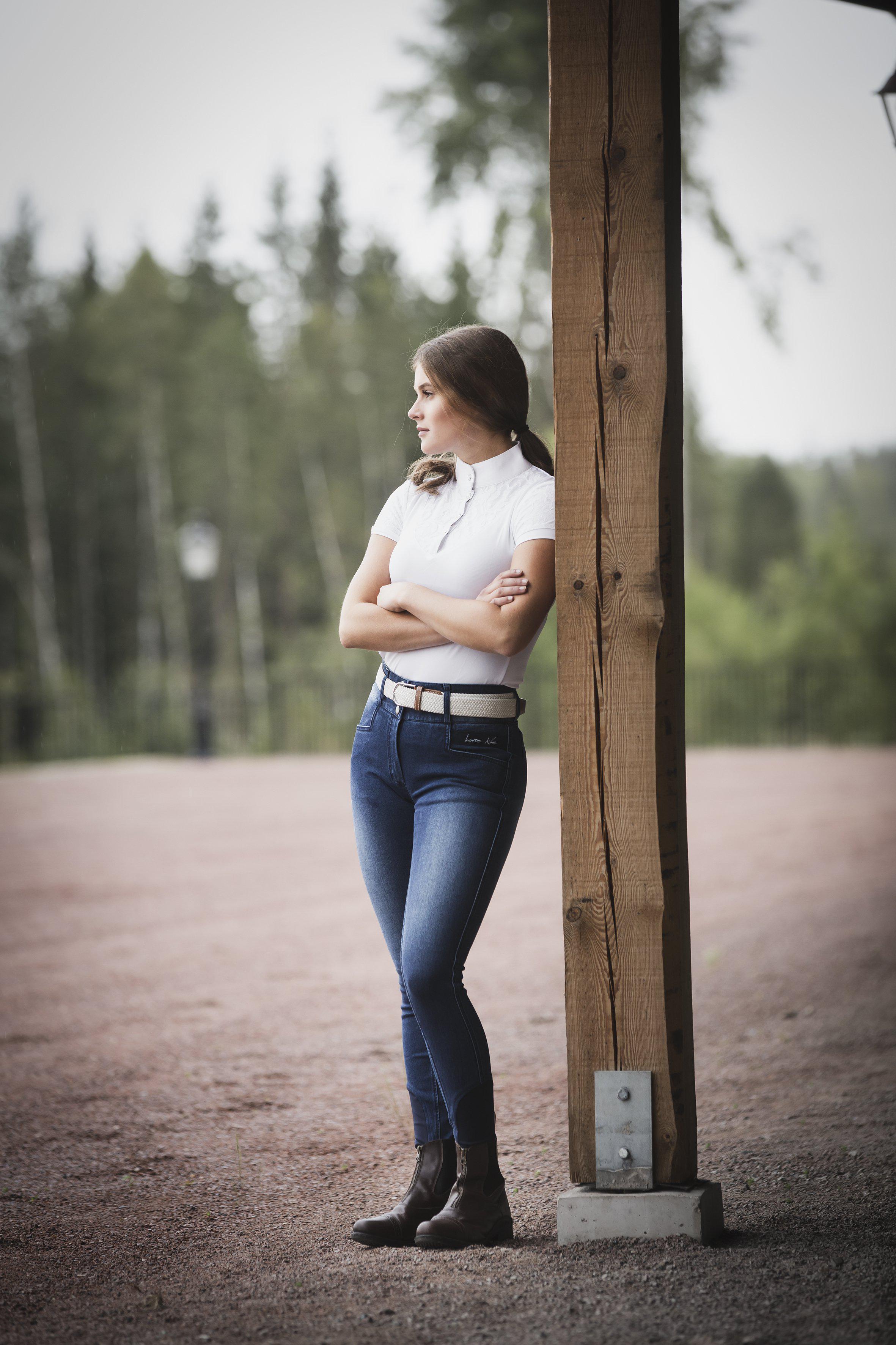 Horse Life Candy Denim Full-Seat Silicone Breeches - Denim Blue - 2