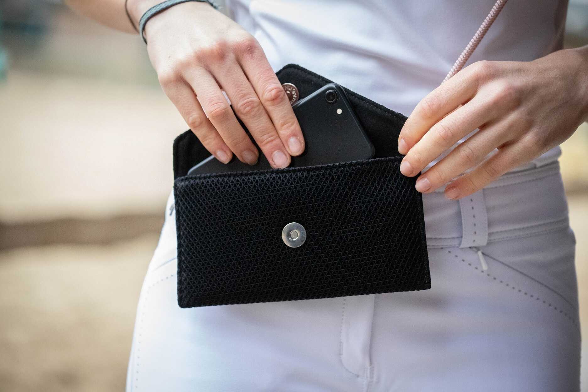 Penelope Mesh Phone Bag Black - 5