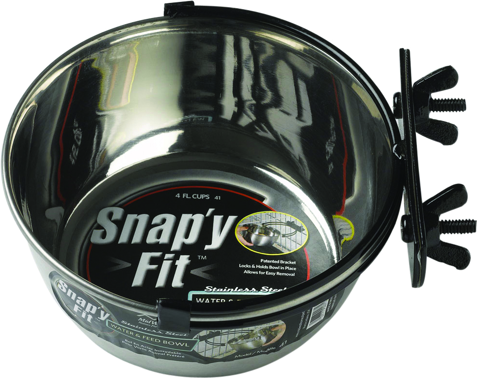 iCrate Snapy Fit Coop Vatten/Matskål - Silver 0,6 L