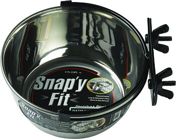 iCrate Snapy Fit Coop Vatten/Matskål  - Silver 0,6 L