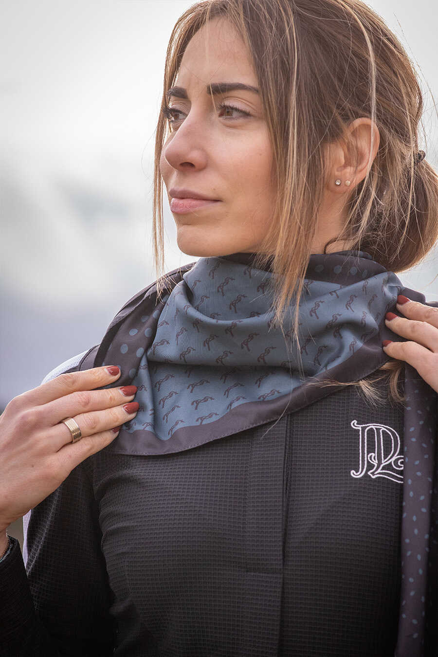 Penelope Mya Scarf Peacock Blue/Svart - 2
