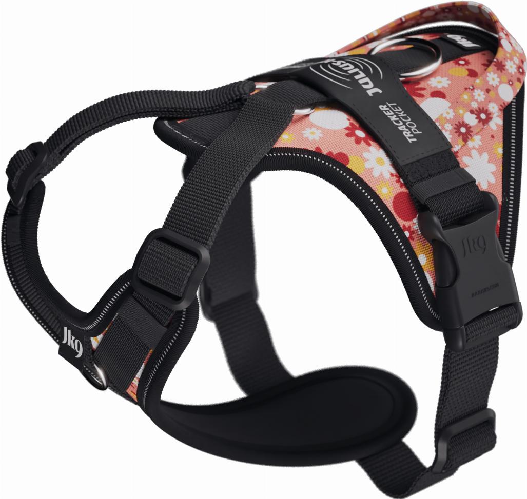 Julius-K9 Longwalk Light Y-sele med Handtag - Pink Flower