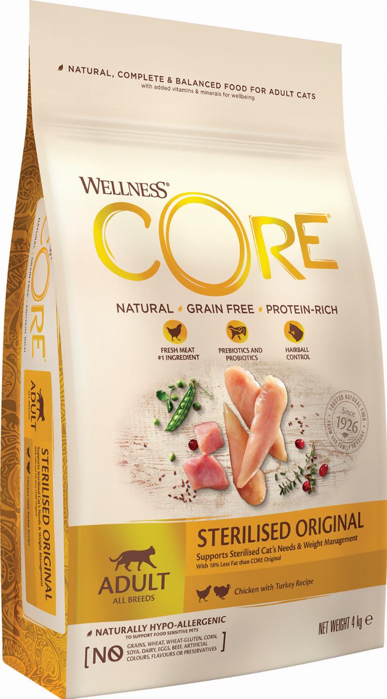 CORE Original Adult Kissanruoka Steriloiduille Kissoille - Kalkkuna ja Kana