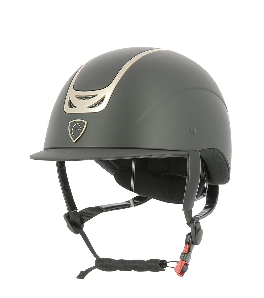 EQUITHEME 'Pepit' Helmet Black/Pink Gold, XS/49-51