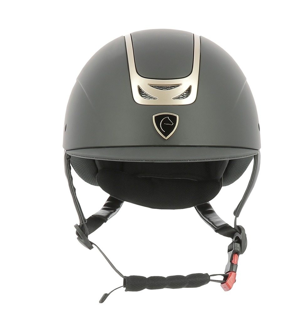EQUITHEME 'Pepit' Helmet Black/Pink Gold, XS/49-51 - 2