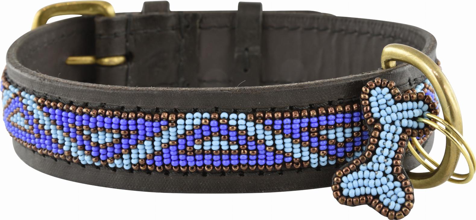 Kampuni Handgjort Hundhalsband Kabaka - Blå (L)