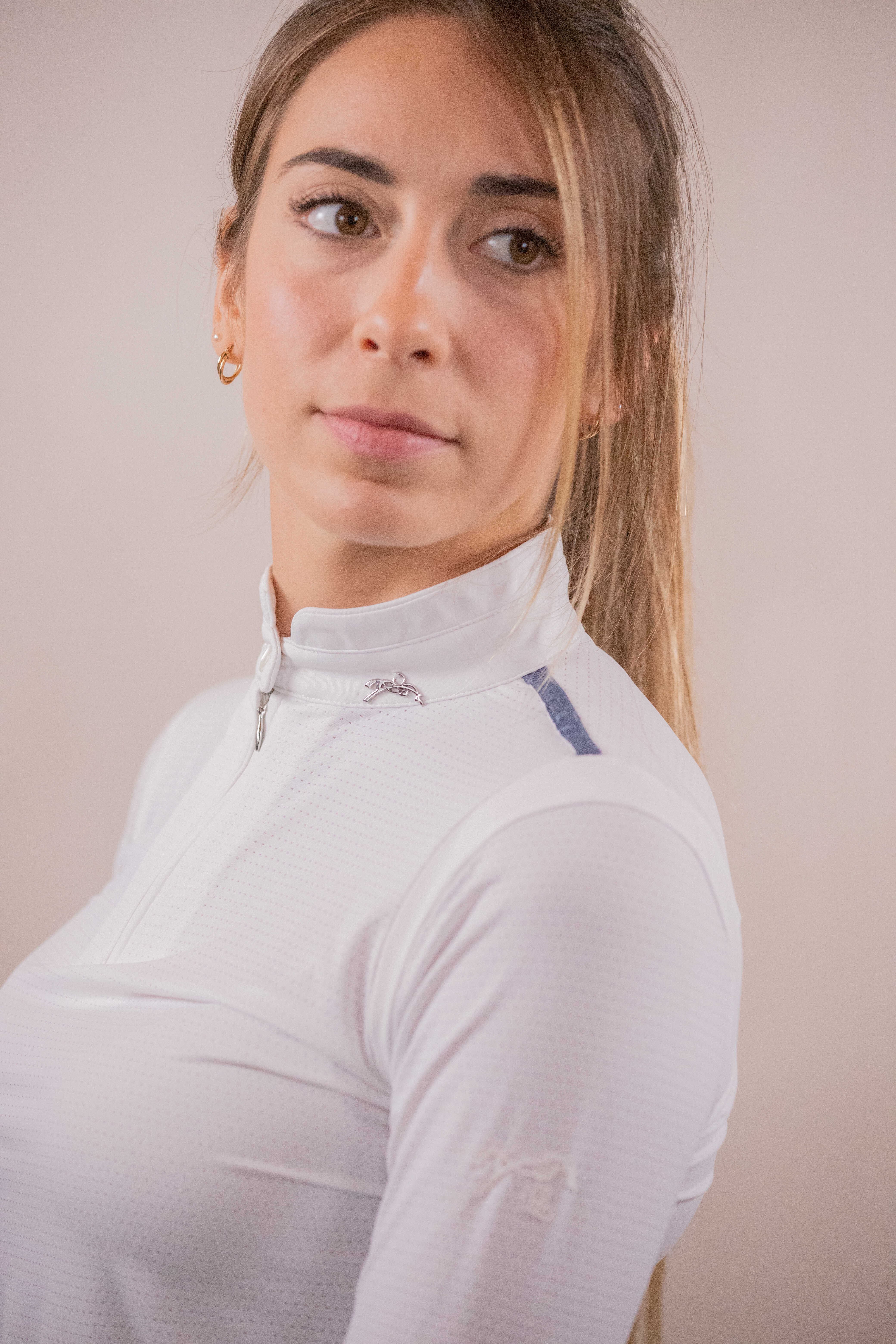 Penelope Seville Mesh Long-Sleeved Competition Top White XL - 12