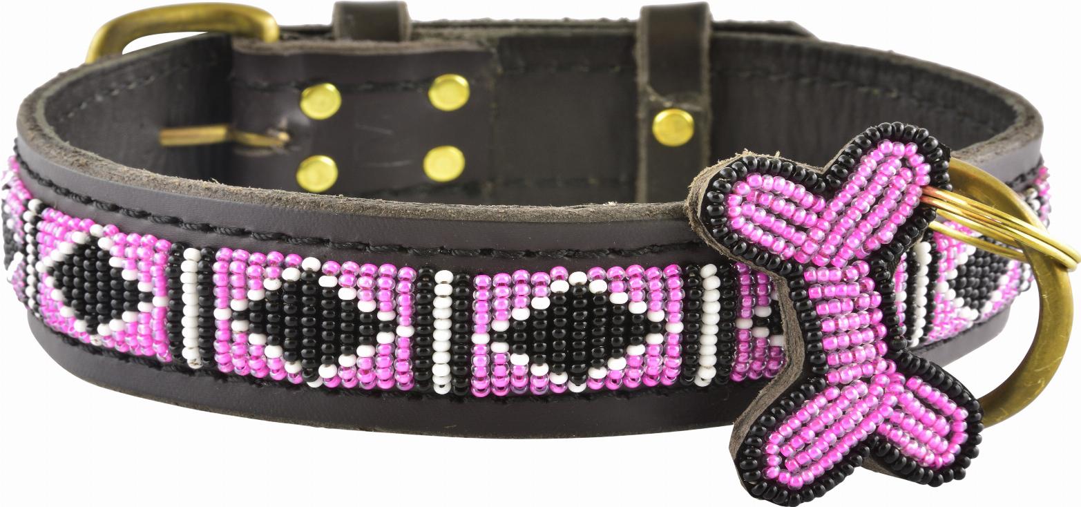 Kampuni Handgjort Hundhalsband Rafiki - Rosa (M)