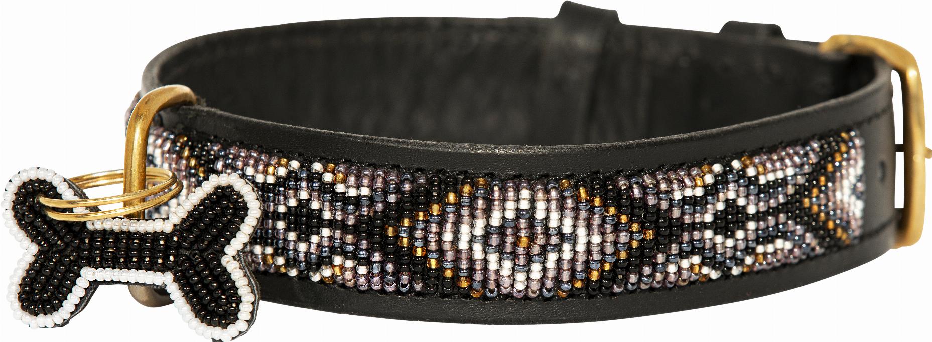 Kampuni Handgjort Hundhalsband Micro Ombima - Svart (L)
