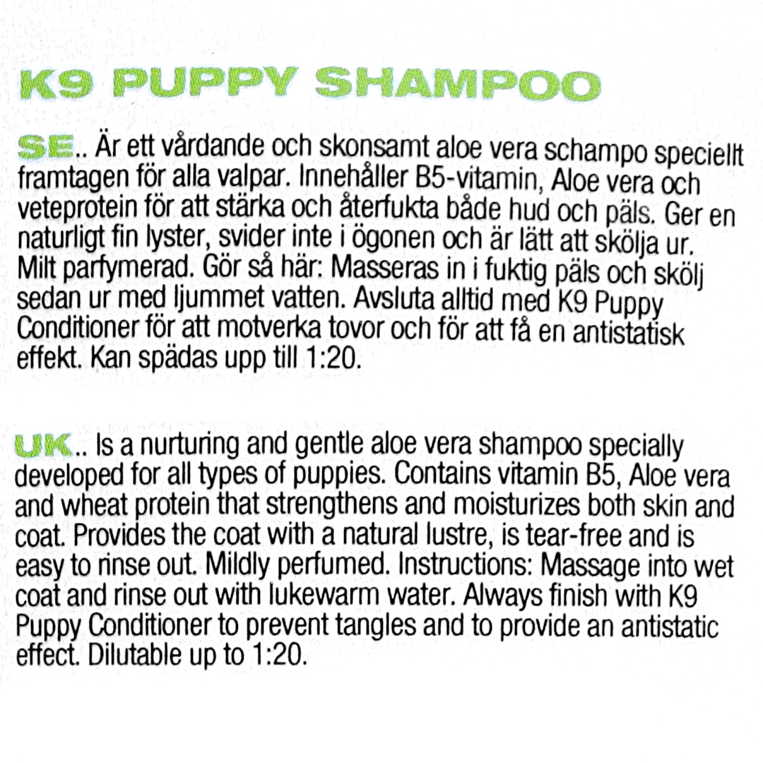 K9 Puppy Schampo - 2700 ml - 2