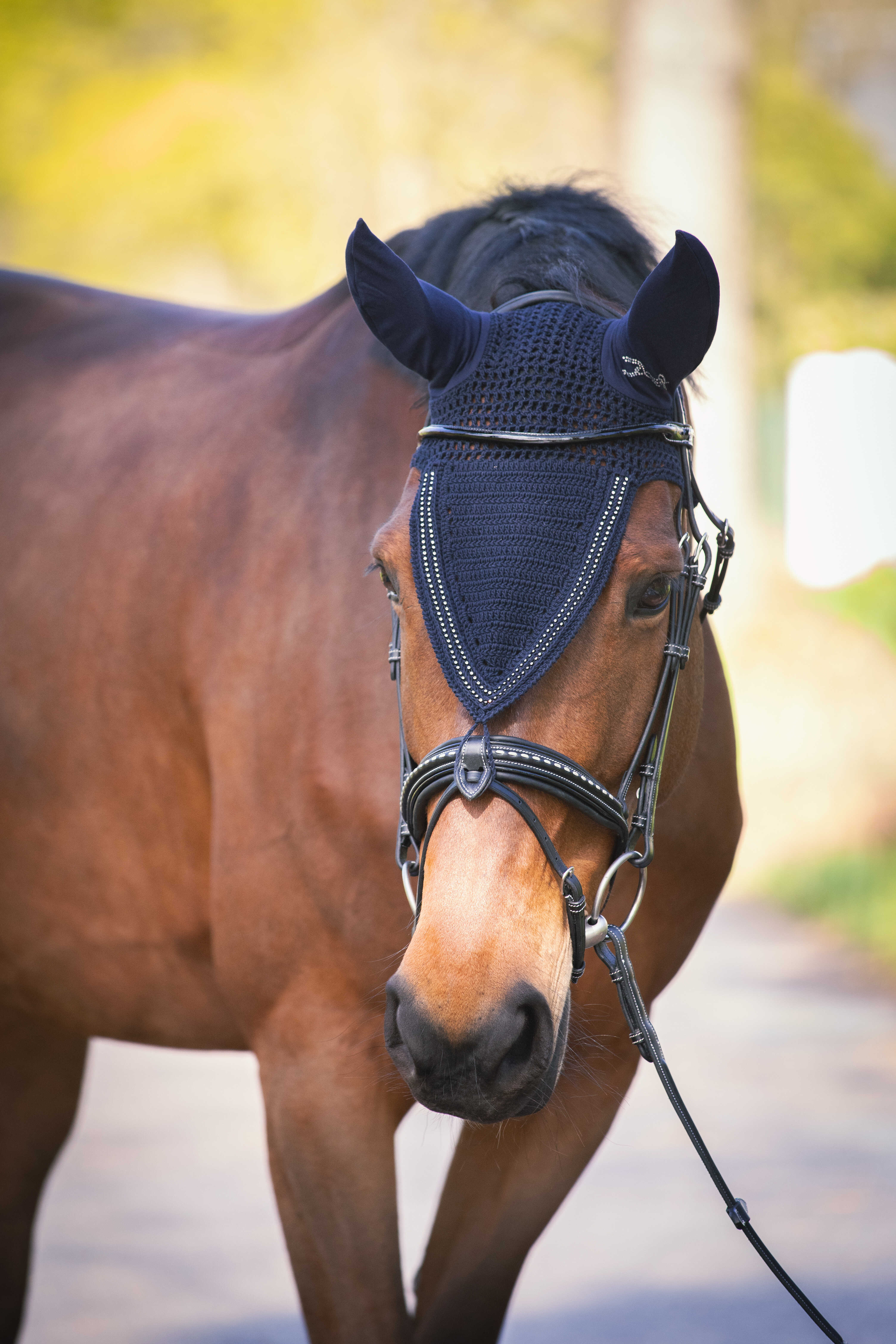 Penelope Strass Long Fly Veil Navy blue - 4