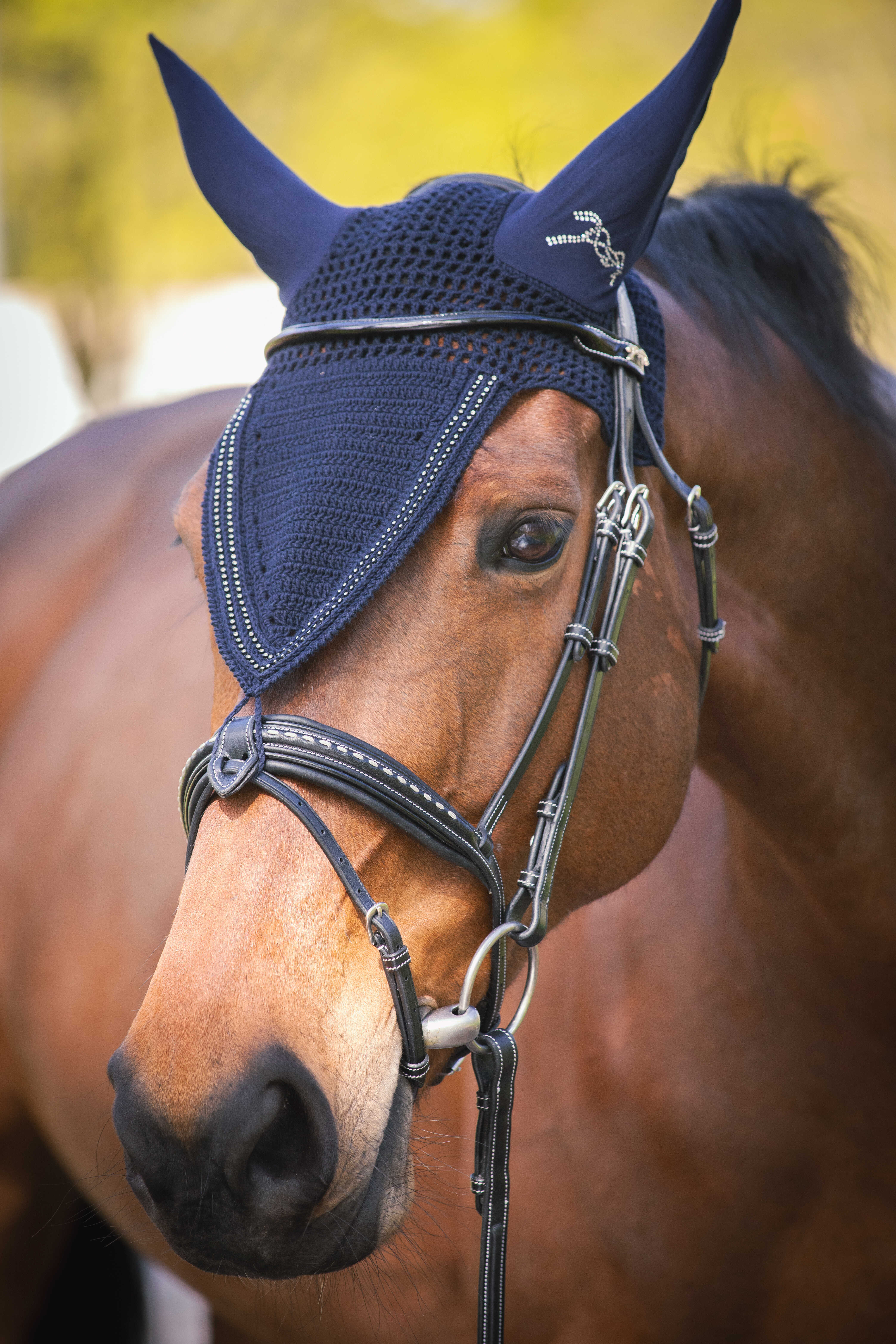 Penelope Strass Long Fly Veil Navy blue - 5