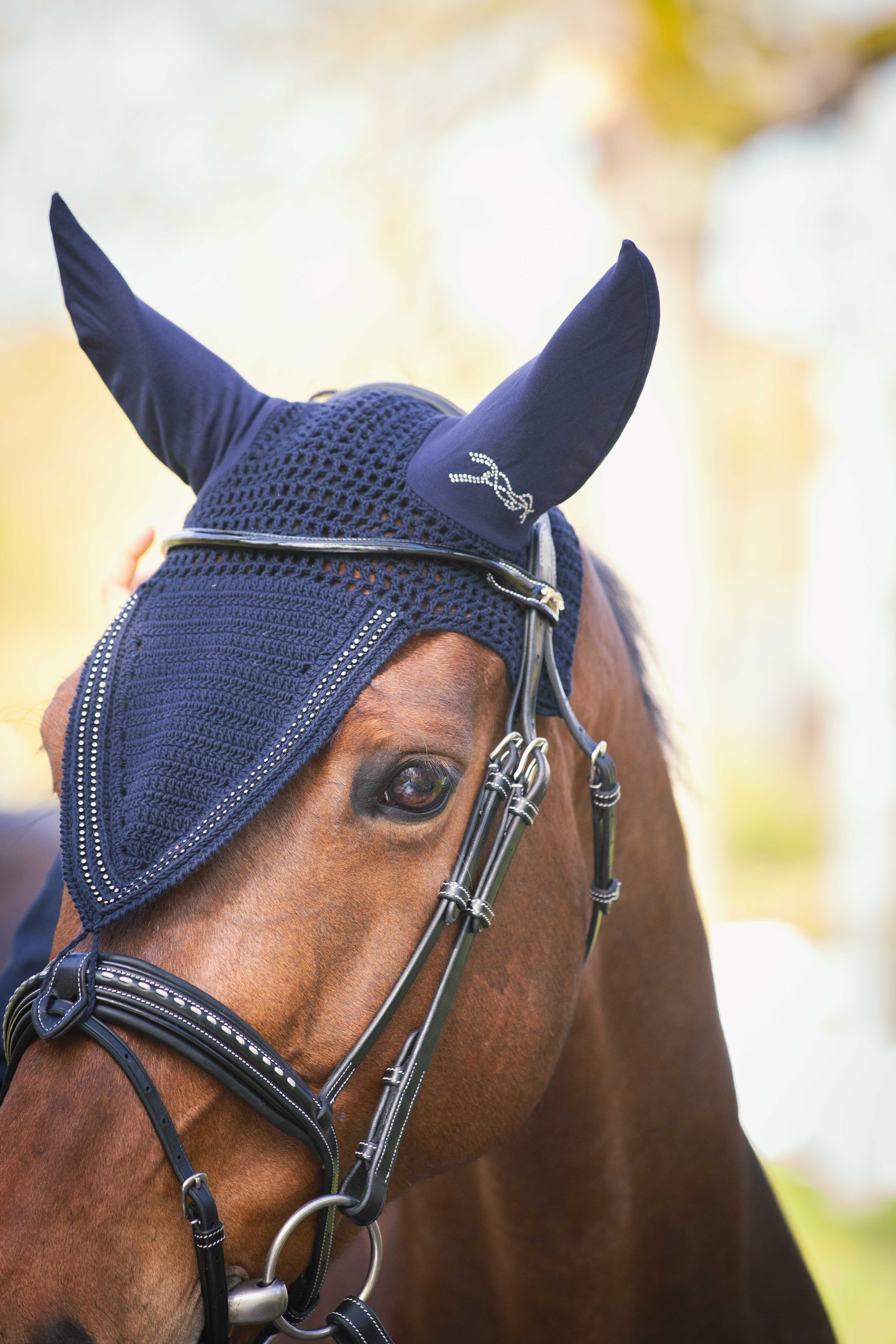Penelope Strass Long Fly Veil Navy blue - 3