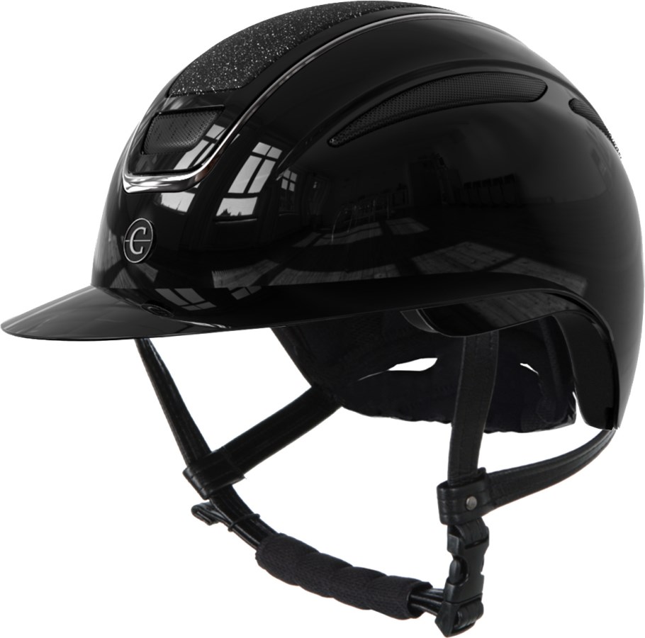 Covalliero Ridhjälm Elite Polo, lackerad svart