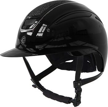 Covalliero Ridhjälm Elite Polo, lackerad svart