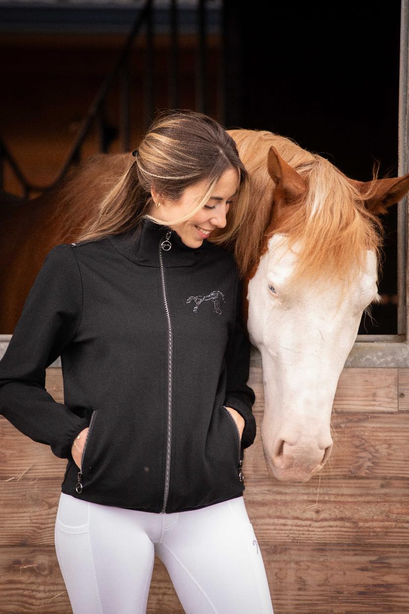 Penelope Tweeny Rhinestone Ridjacka Svart