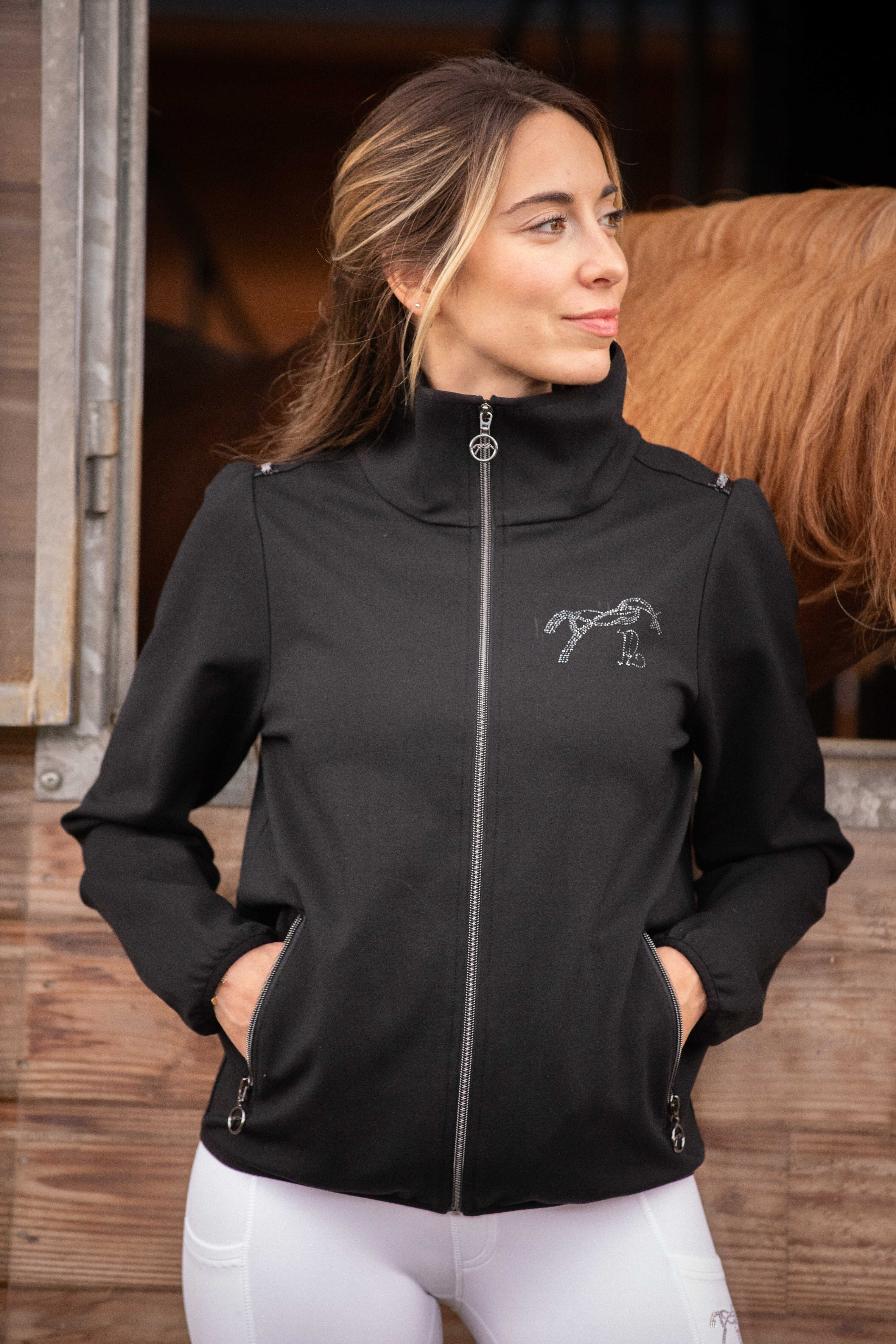 Penelope Tweeny Rhinestone Ridjacka Svart - 4