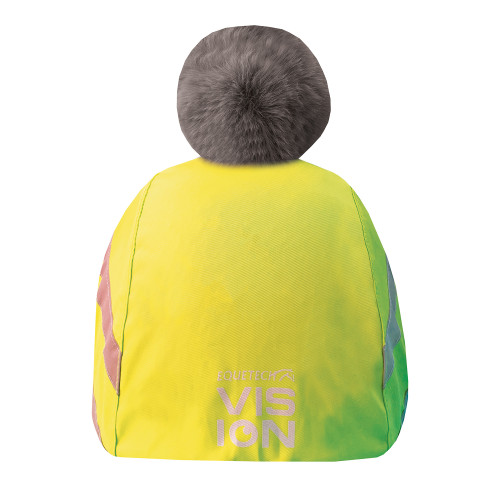 Equetech Hi-Vis Vision Deluxe Pom Hat Cover, Reflective Helmet Cover