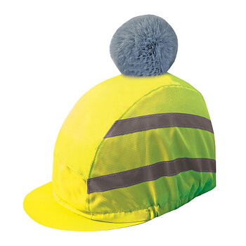 Equetech Hi-Vis Vision Deluxe Pom Hat Cover, Reflective Helmet Cover