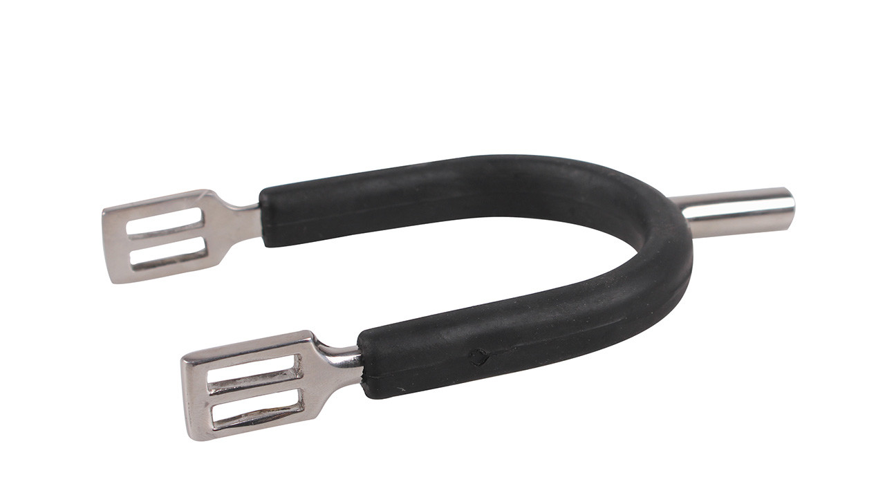 QHP Platta sporrar med gummi - Svart (20 mm)