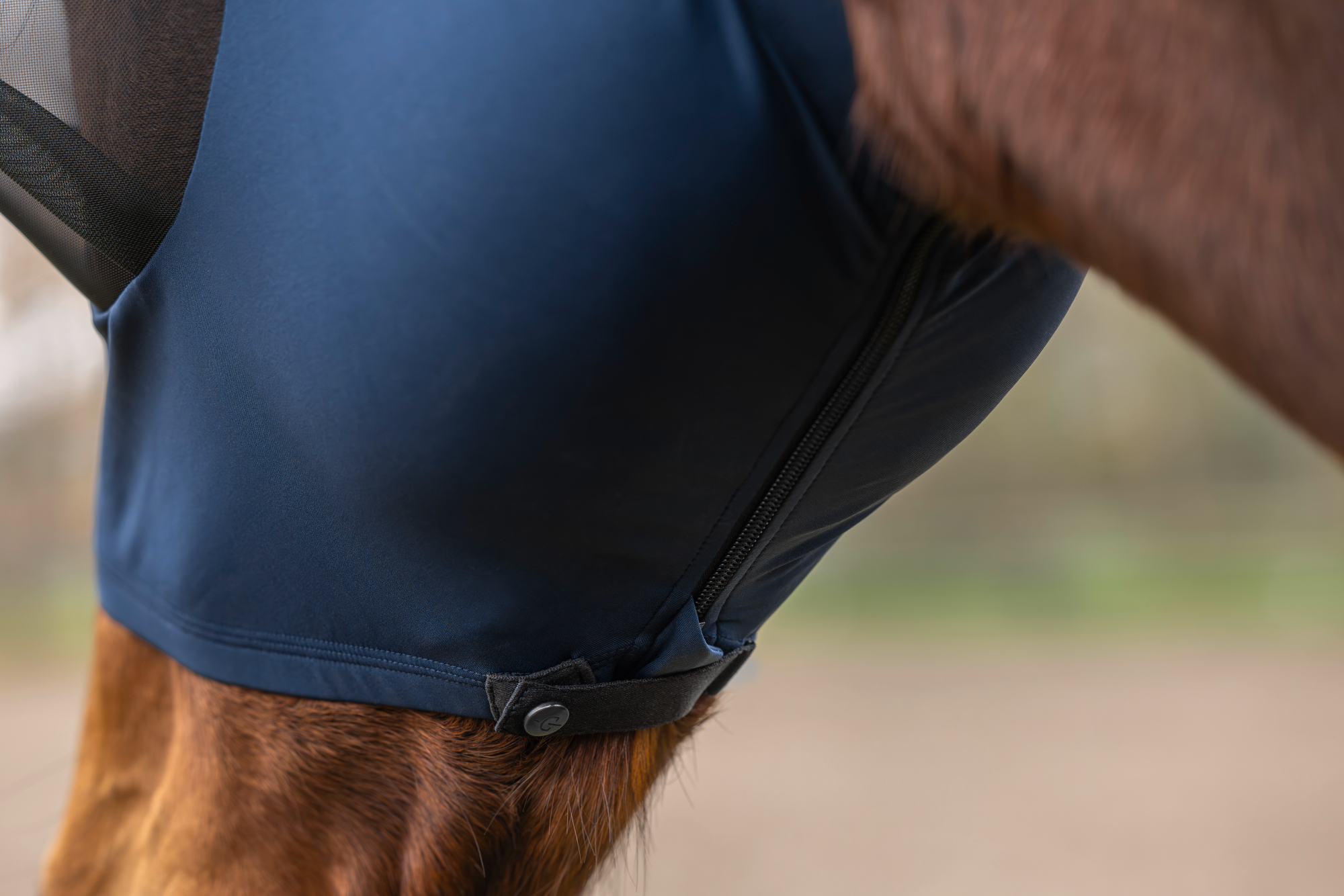 Covalliero Fly Mask FinoStretch Zipper, blue - 2