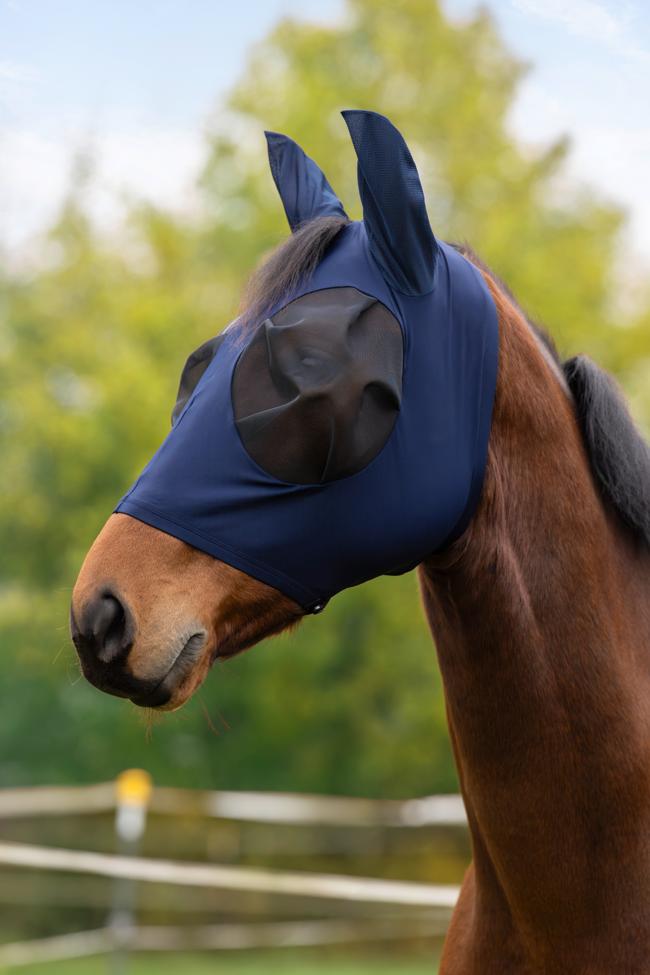 Covalliero Fly Mask FinoStretch Zipper, blue