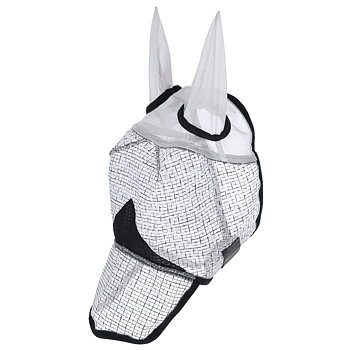 Kerbl Fly Mask with Ear and Nostril Protection - light grey