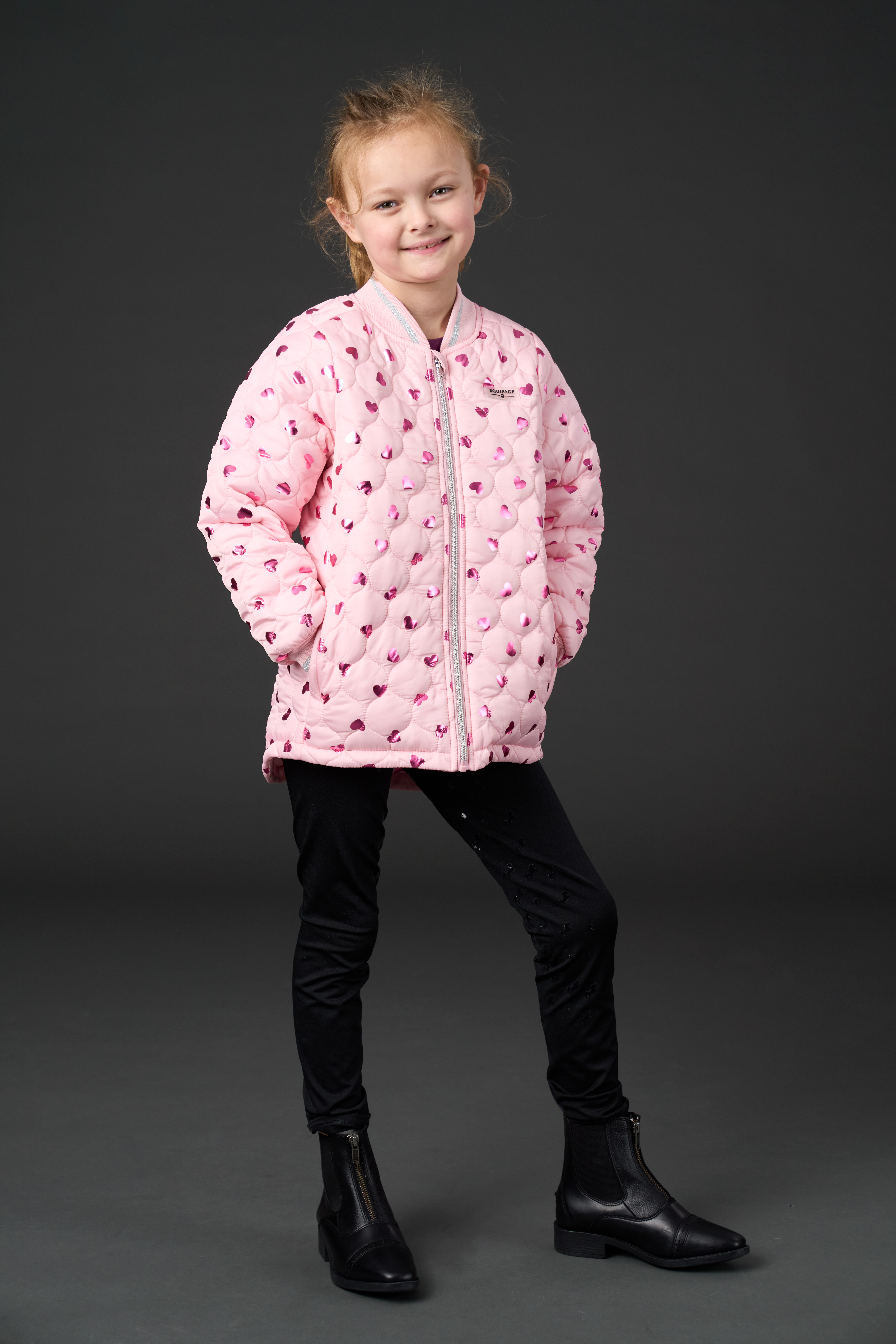 Equipage Tracey Ratsastustakki Lapsille - Pink Mist, 104 - 7
