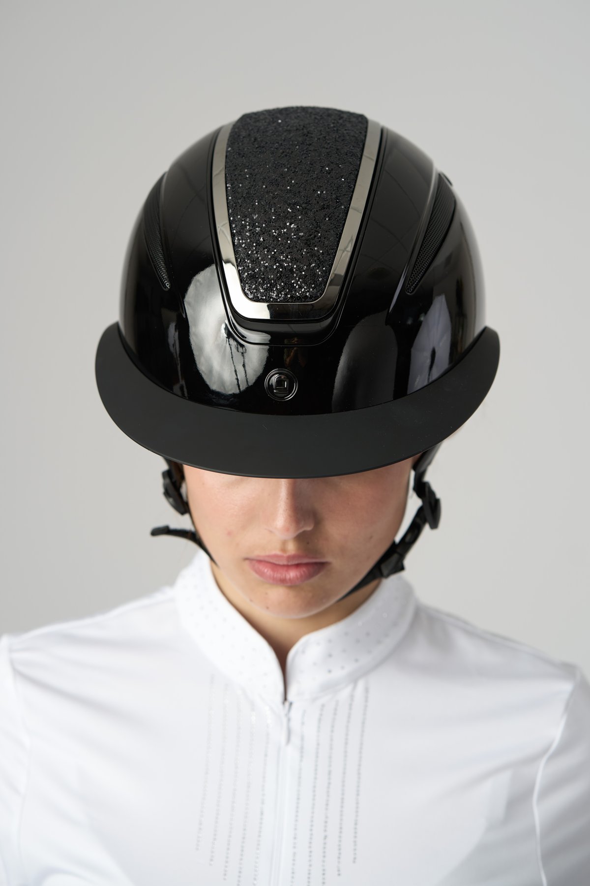Equipage Mips Guardian Glossy ratsastuskypärä, Heavy Glitter top - Black Shiny, M - 5