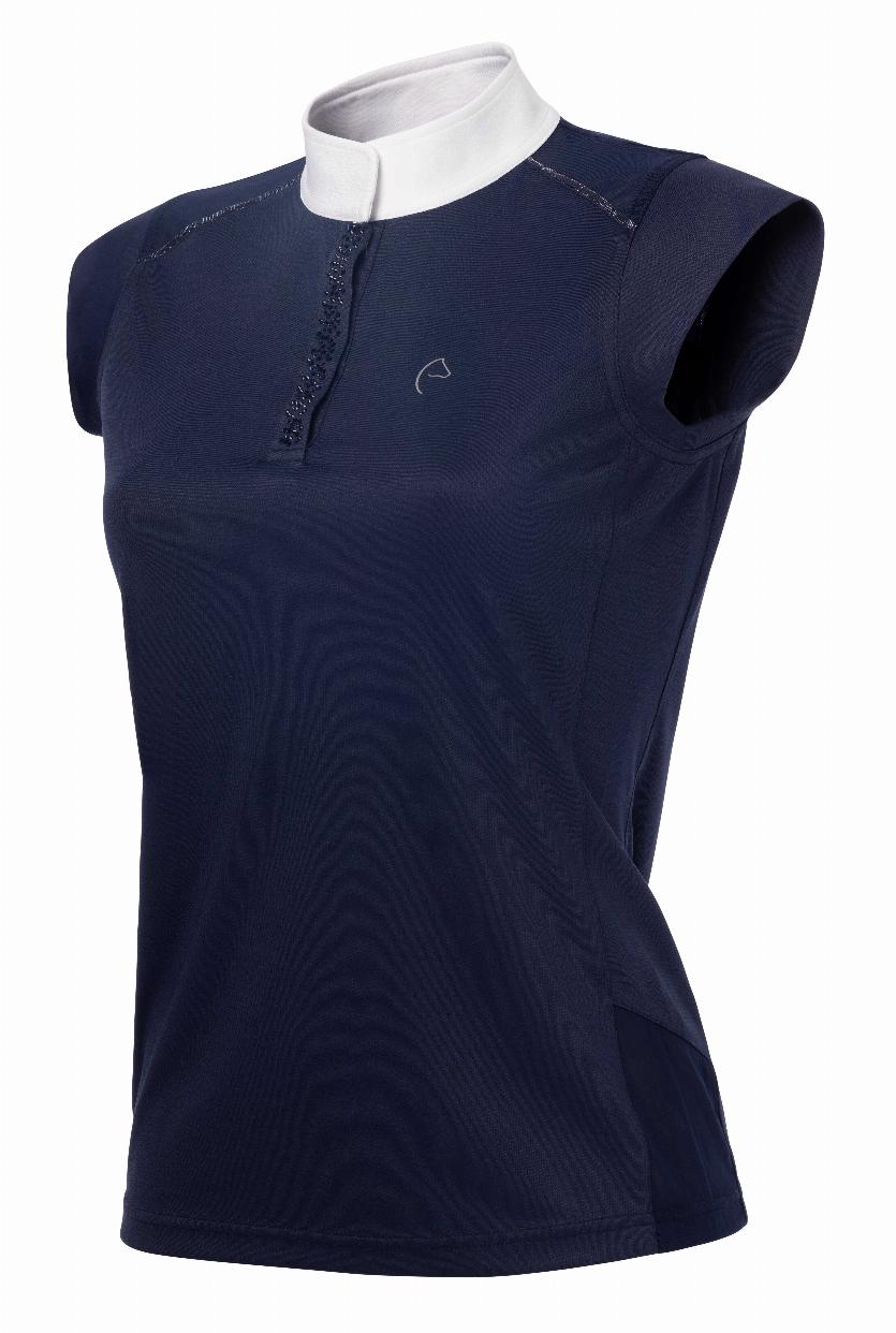 EQUITHEME Equitheme Brussels Polo Competition Top with Rhinestones Navy blue