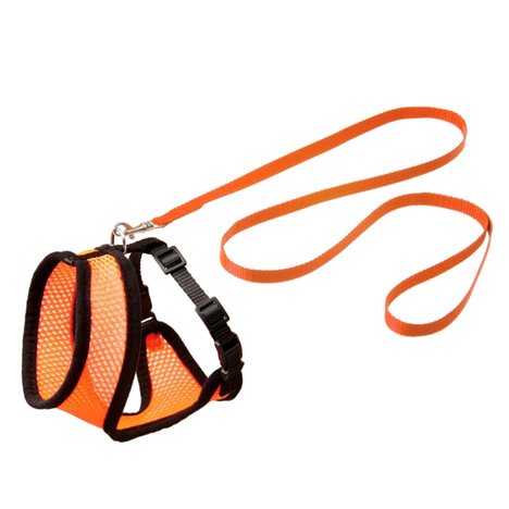 Cat harness in Mesh with Leash - Orange