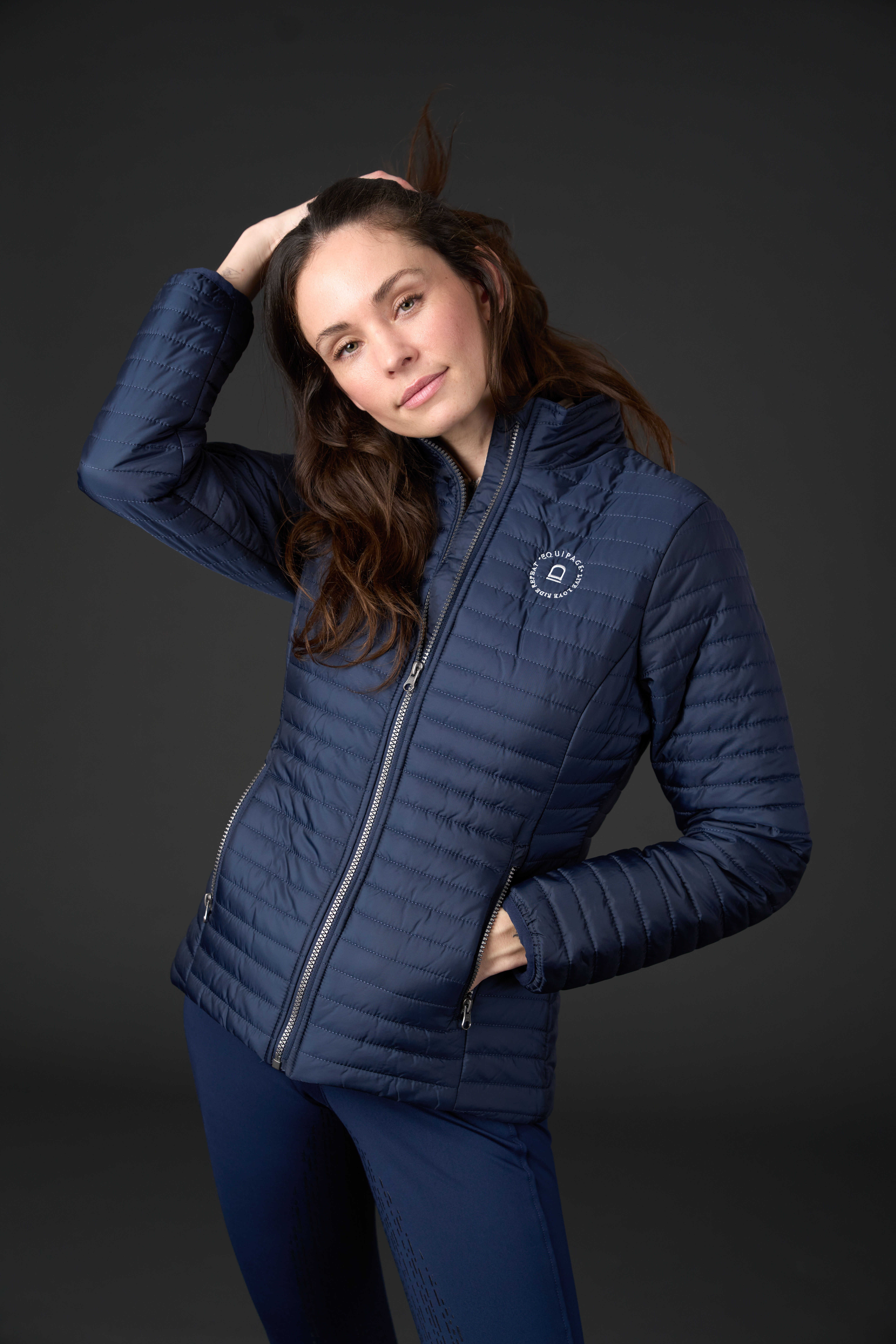 Equipage Temper Riding Jacket  - Navy, 2XL - 2