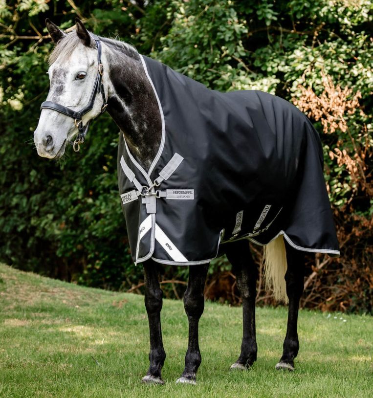 Horseware Amigo Bravo 12 Wug Hästtäcke 250g - Black/Titanium Grey & Silver (5'6 - 115 cm)