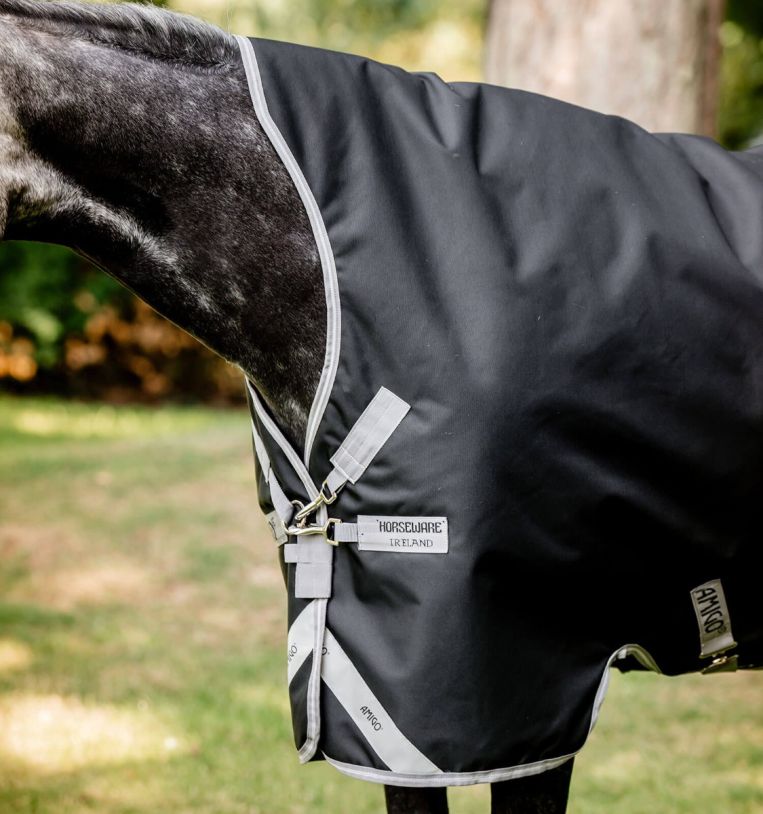 Horseware Amigo Bravo 12 Wug Ulkoloimi 250g - Black/Titanium Grey & Silver - 2