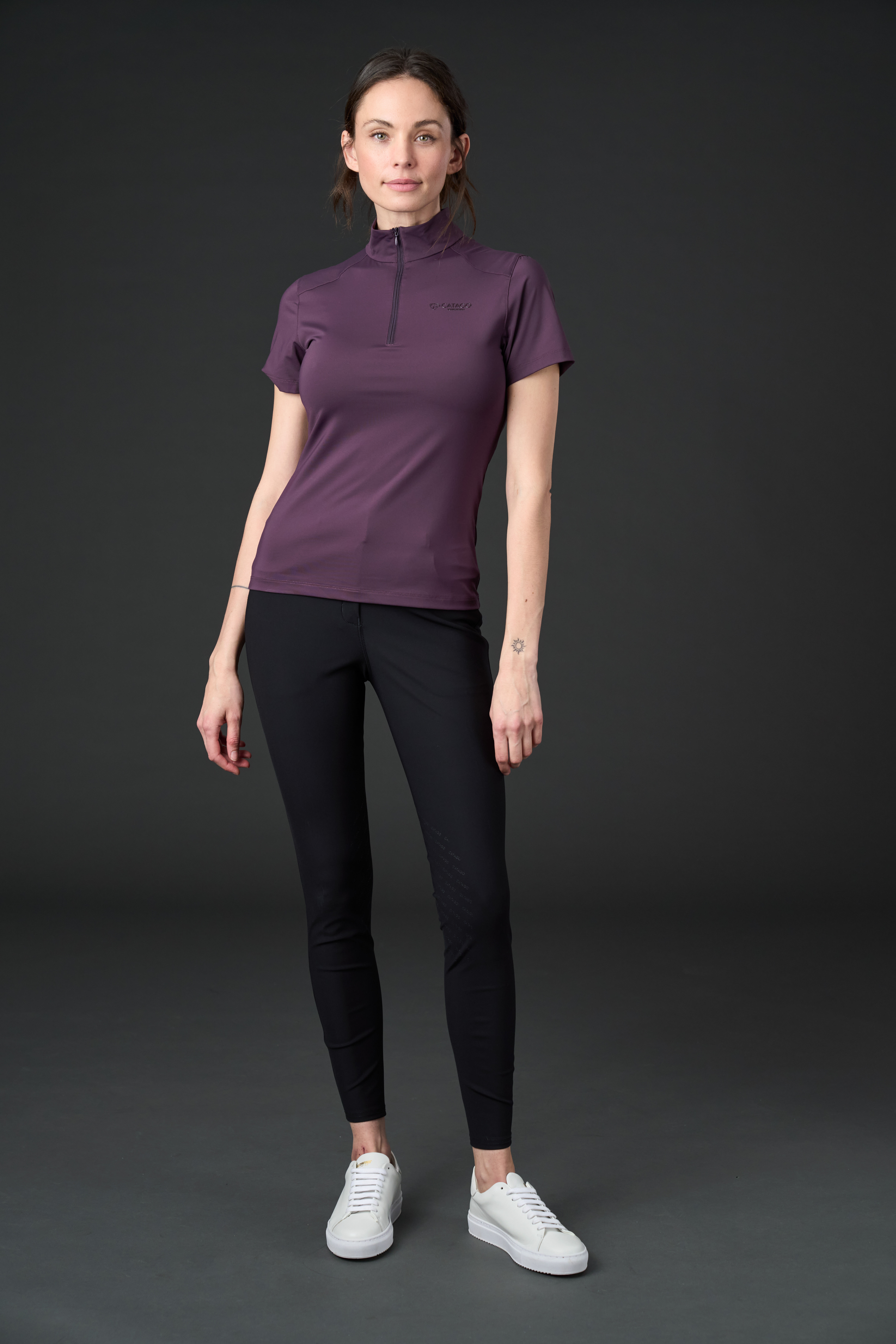 CATAGO Thelma Kortärmad Ridtröja  - Plum Perfect, S - endast detta ex - 6