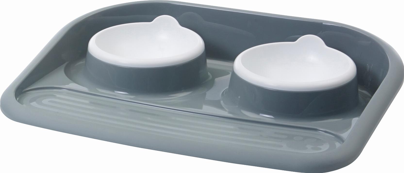 Savic Butler Foderstation - Vit/Grå 2x300 ml