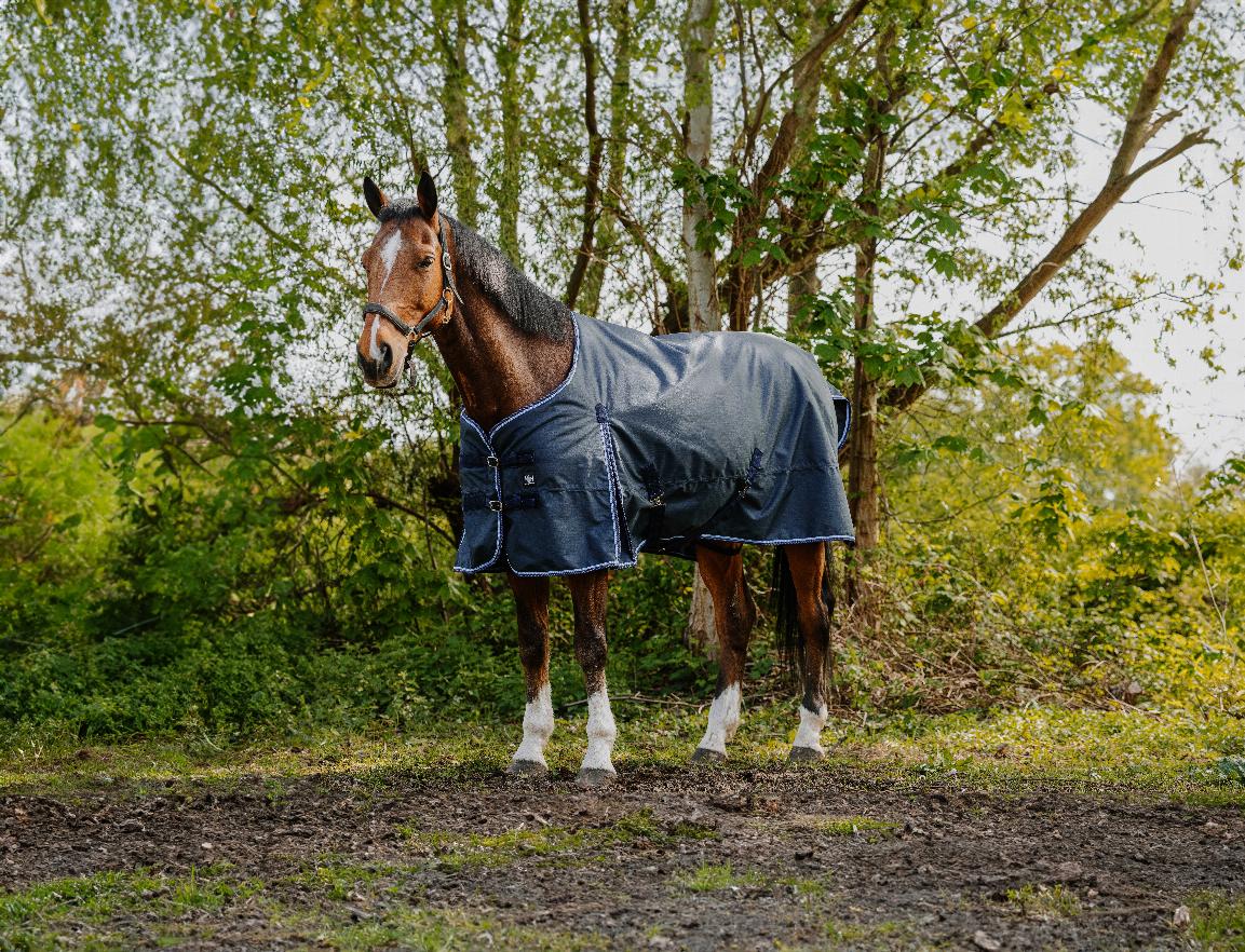 Riding World Eco 1200D Utetäcke 220g Navy (7'0 - 165 cm)