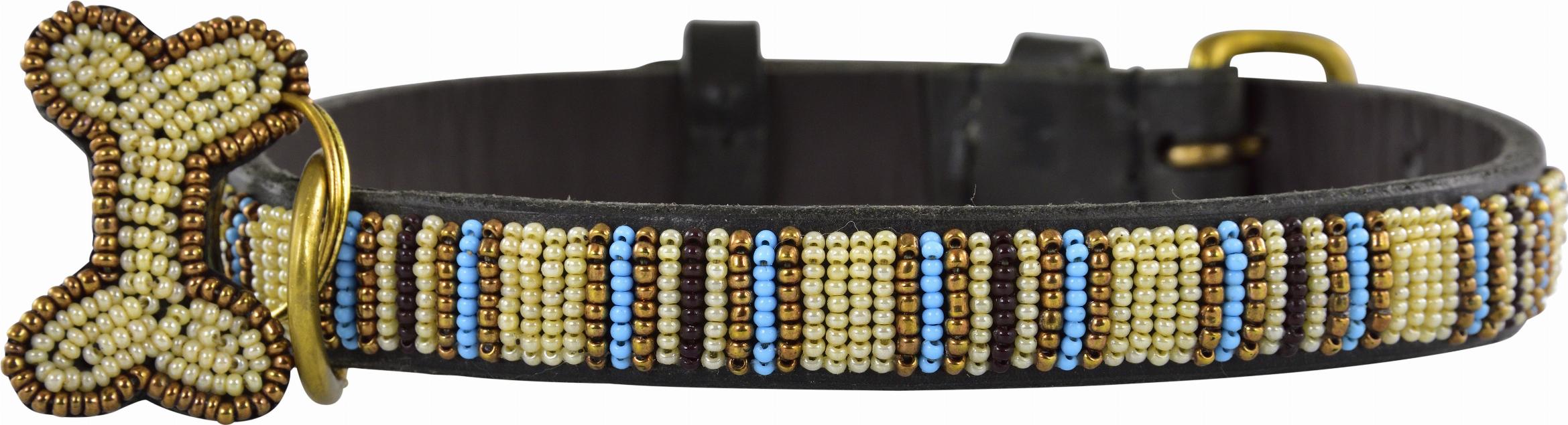 Kampuni Handgjort Hundhalsband Skinny Blue Nile (M)