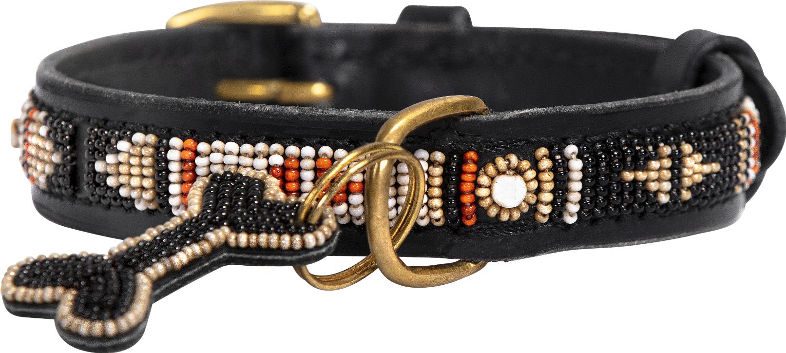 Kampuni Handgjort Hundhalsband Skinny Swahili Antique (M)