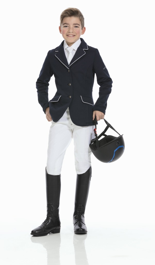 EQUITHÈME Soft Classic Tävlingskavaj Navy/Vit (8 År)
