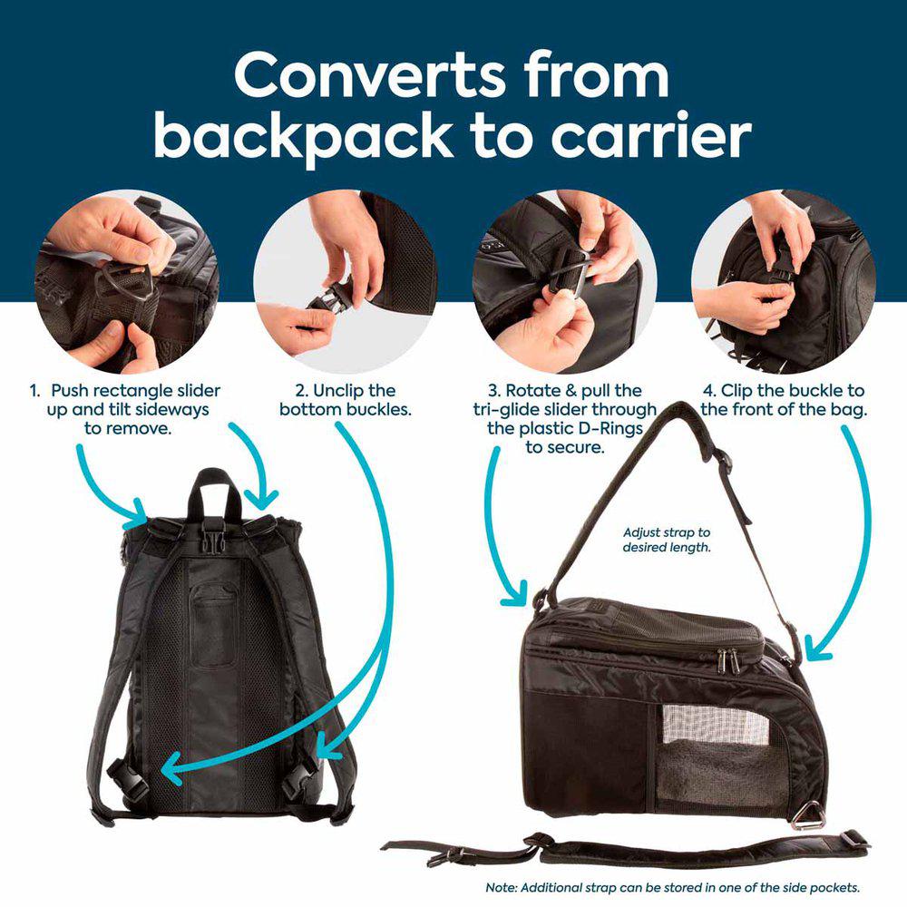Sherpa Deluxe Carrier Bag and Backpack - Black - 10