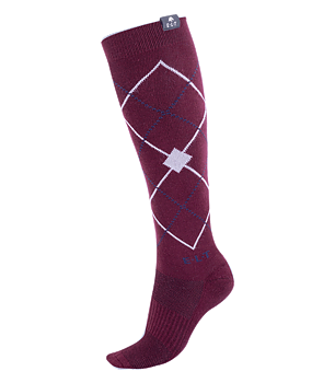 ELT Argyle Ratsastussukat - Velvet Red