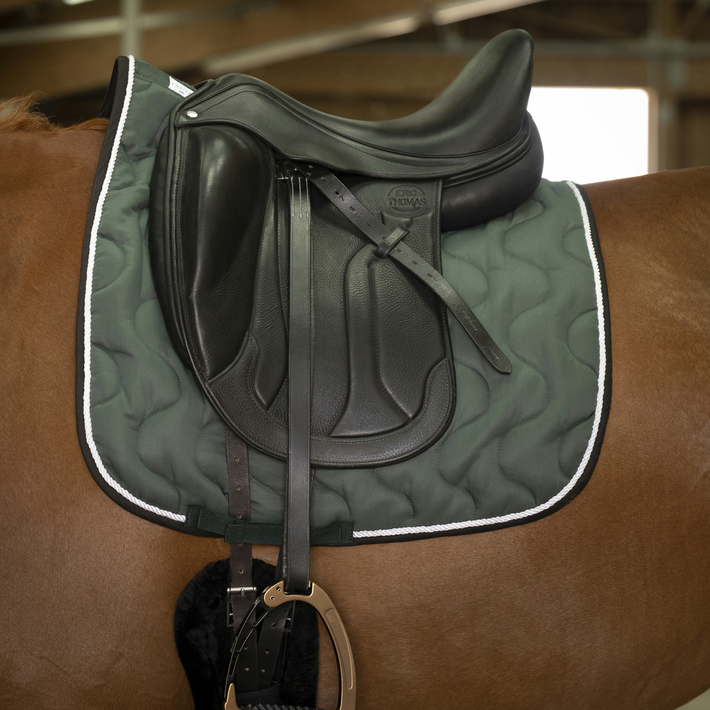 EQUITHEME Polyfun Saddle Pad Burgundy/Taupe - 3