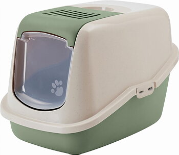 Savic Happy Planet Nestor Cat Litter Box - Grå/Green L:56 x B:39 x H:38,5 cm