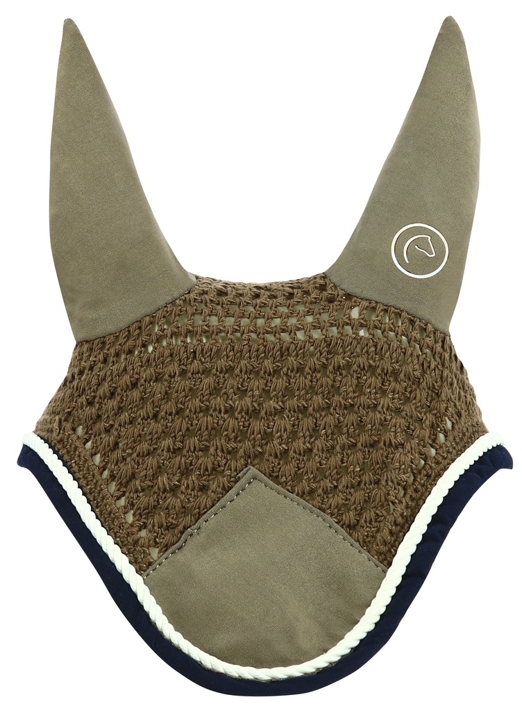 EQUITHEME Polyfun Korvahuppu Taupe/Navy - Full size